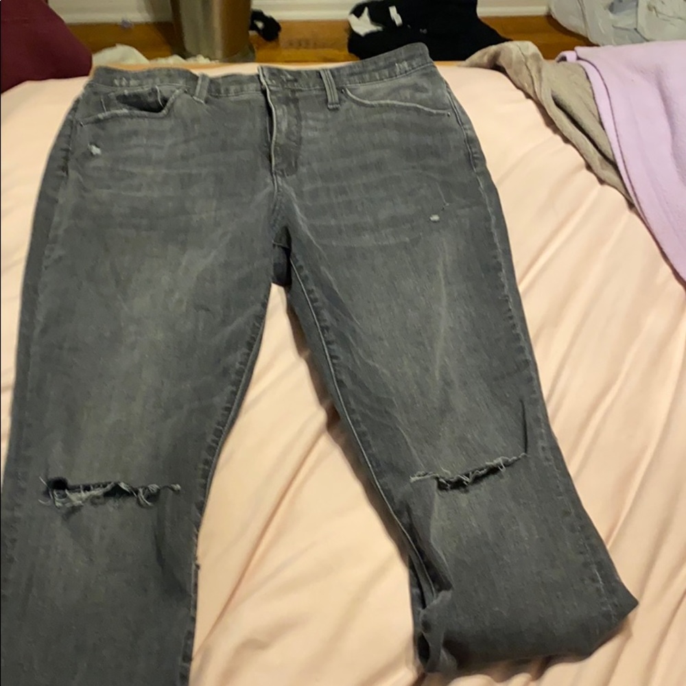 Grey washed skinny jeans